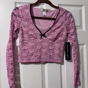 Madden Girl Lavender Lace Crop Top
